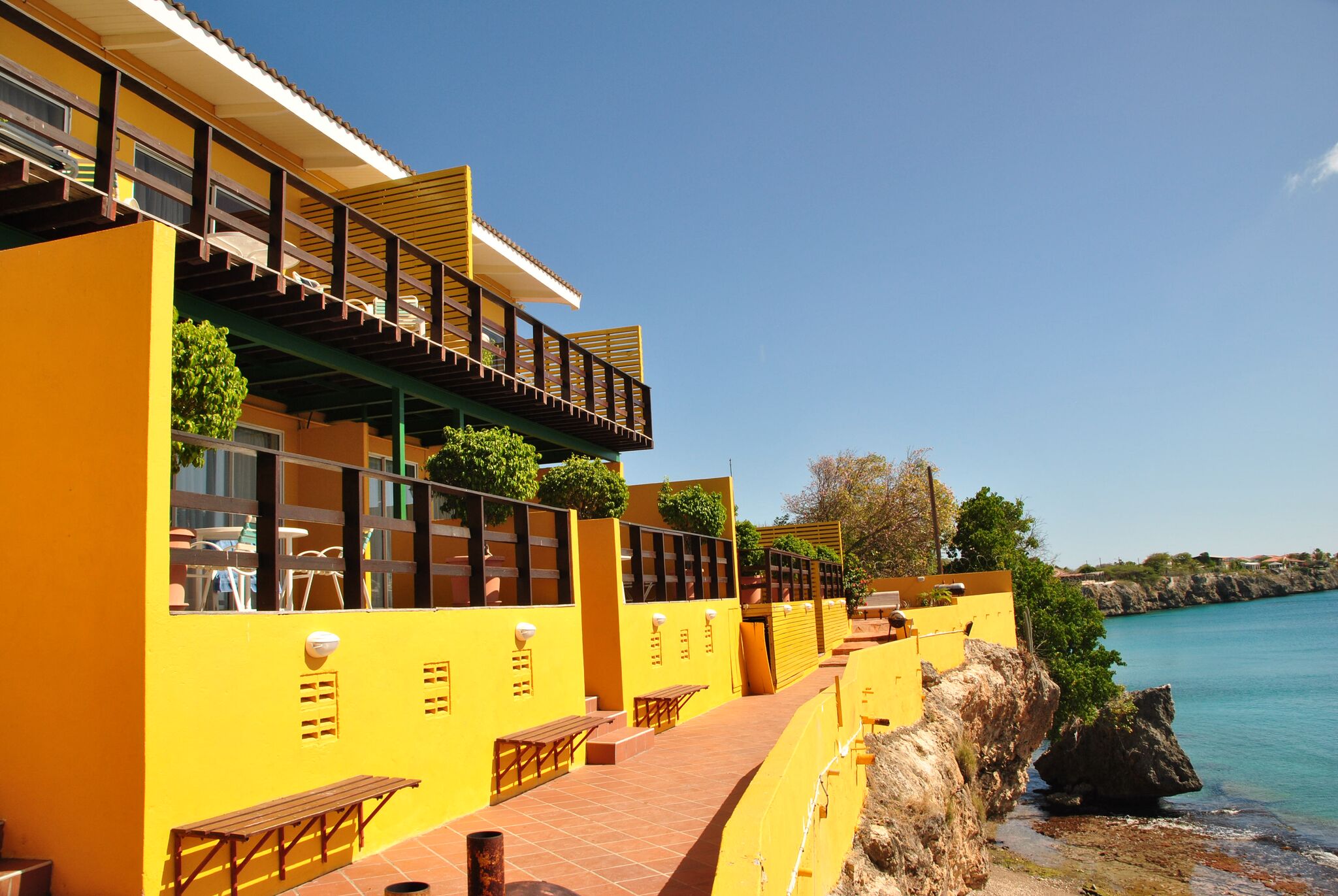 All West Apartments POV of the sea view side apartments in Curacao