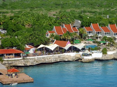 Captain Don's Habitat - Bonaire aerial view of dive dock and restaurant