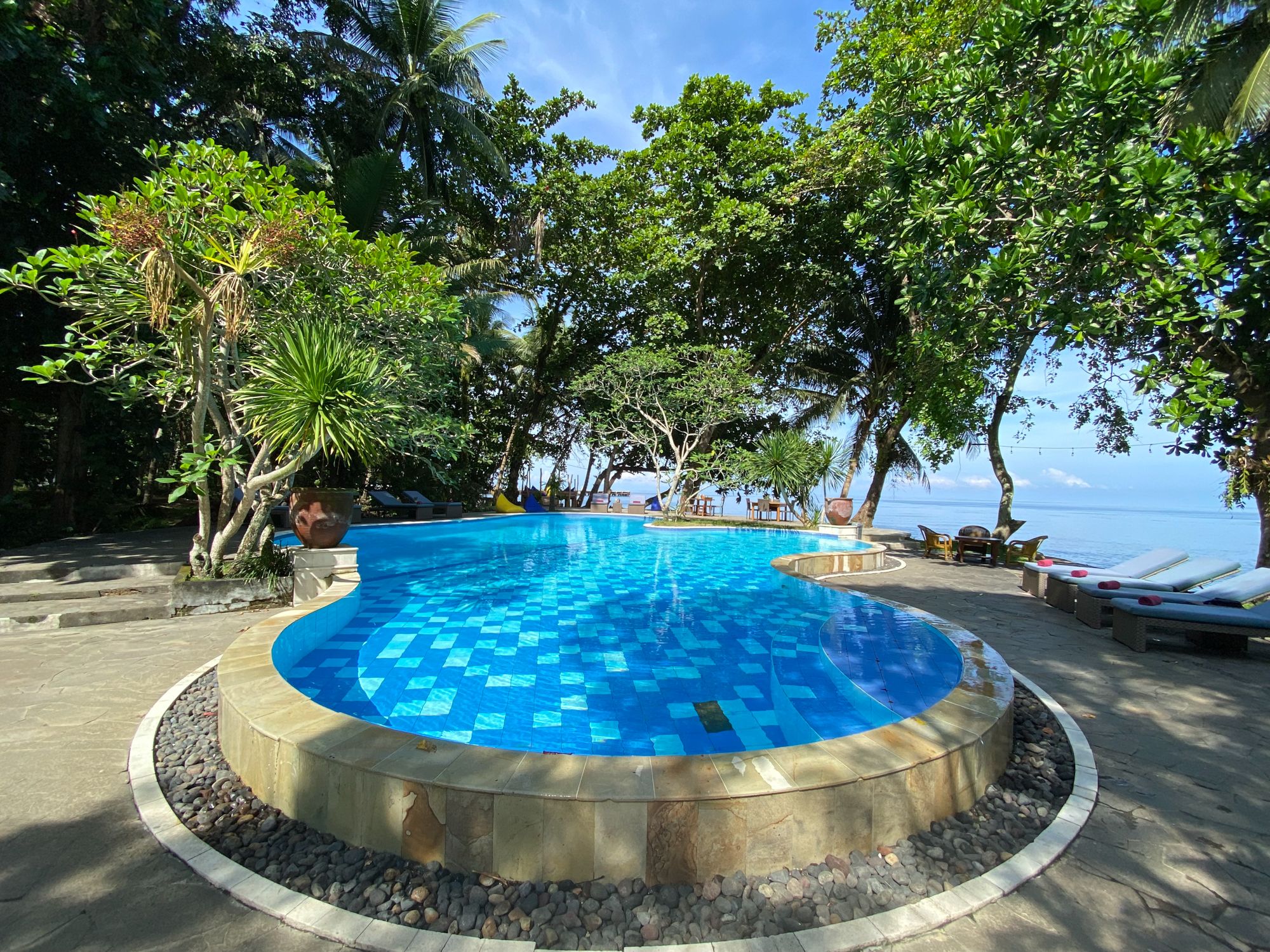 Manado Resort Pool View Over looking the Beach Area