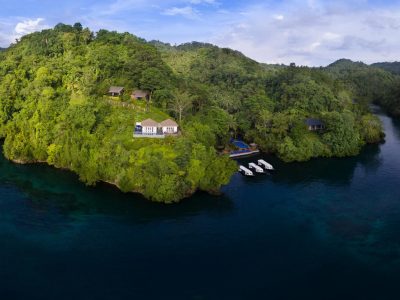 Lembeh Resort Island - North Sulawesi, Indonesia aerial island view