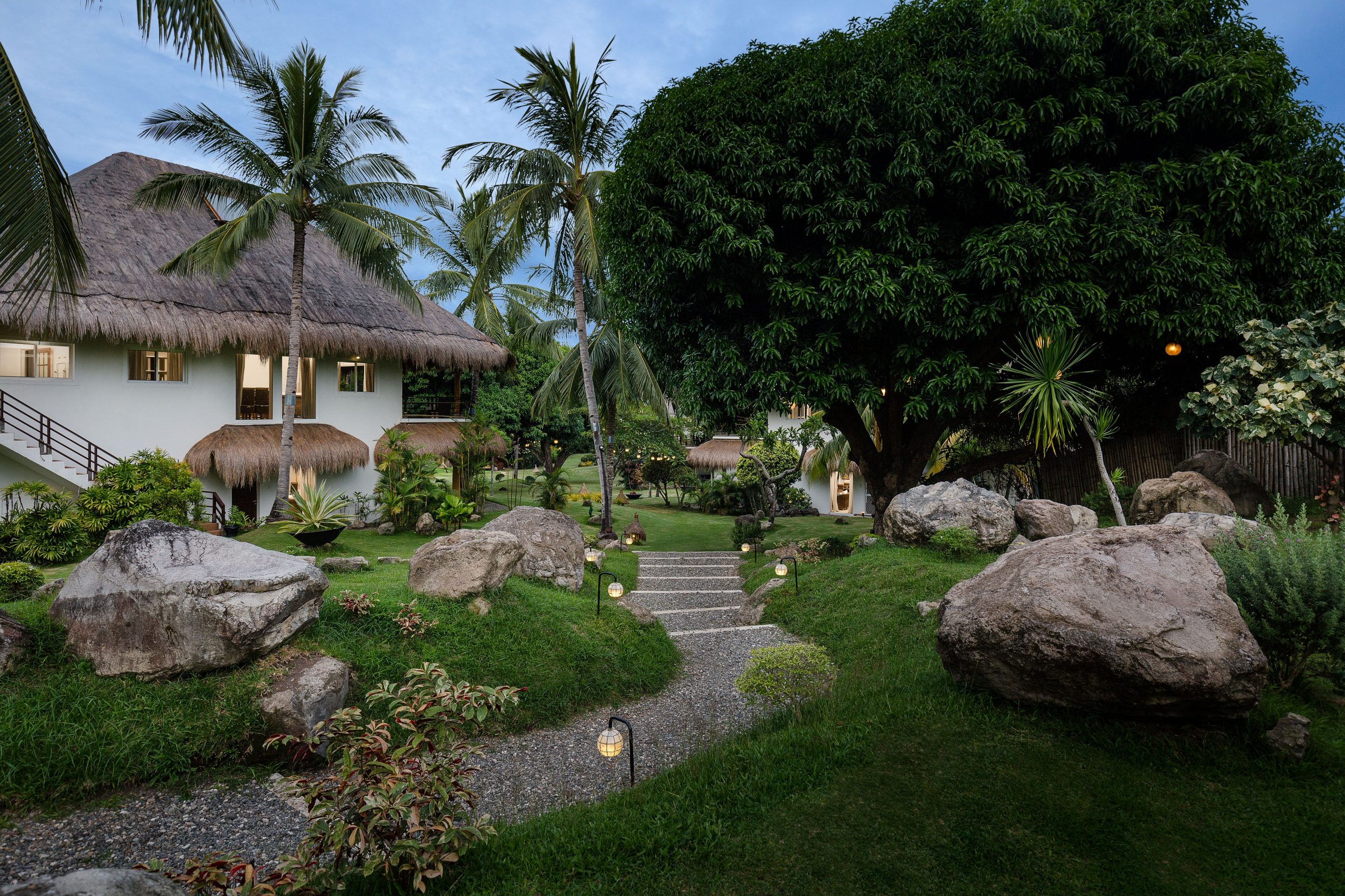 Garden & villa view at Atmosphere Resort & Spa in the Philippines