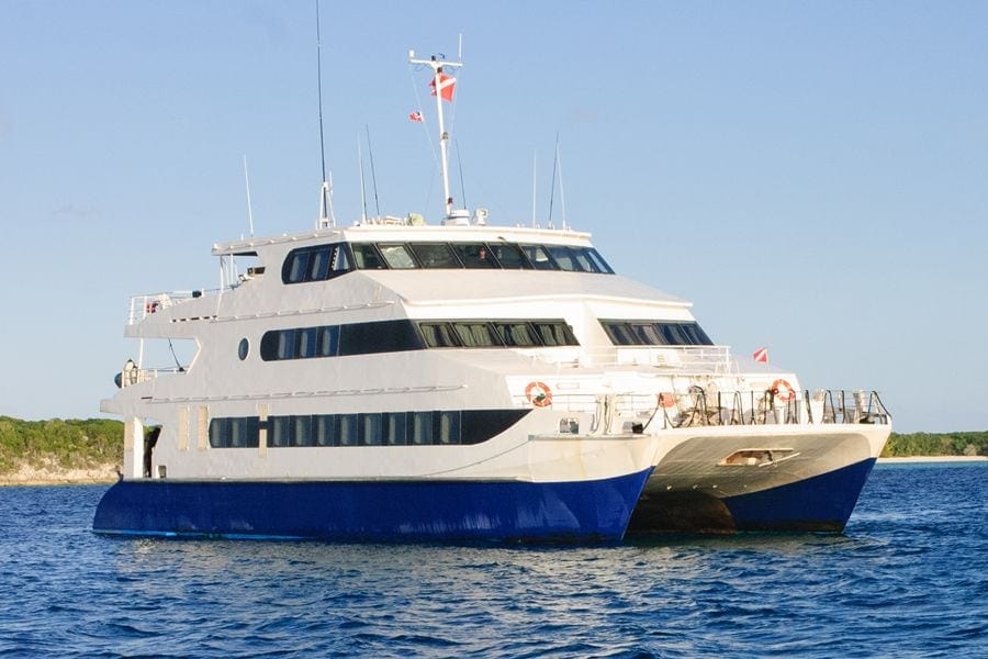 Aqua Cat scuba diving liveaboard sailing off the coast of the Bahamas