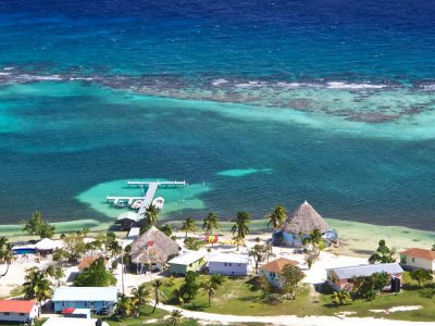 Blackbird Caye Resort - Turneffe Atoll, Belize aerial view