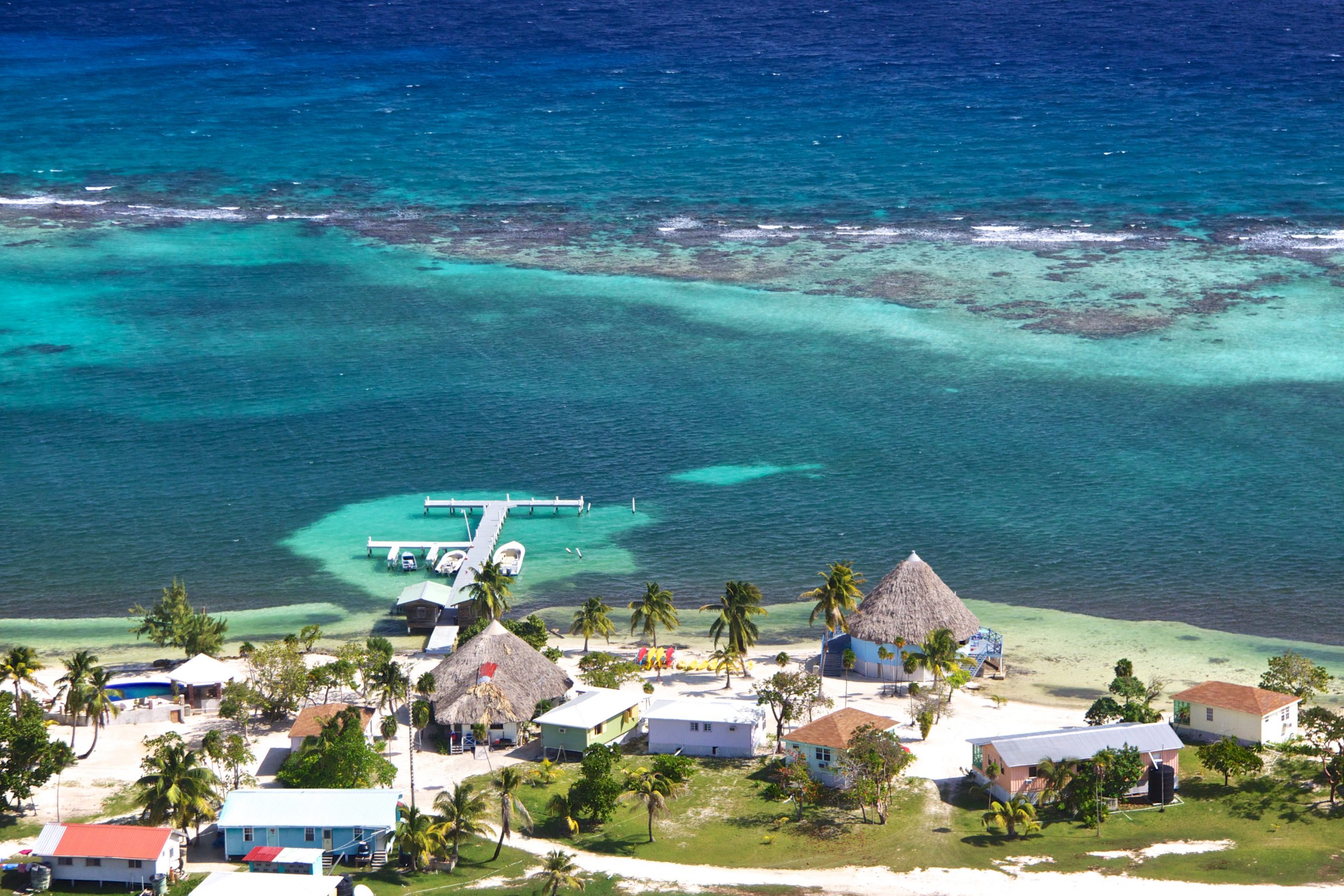 Blackbird Caye Resort - Turneffe Atoll, Belize aerial view