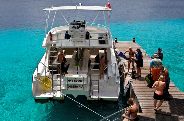 Buddy Dive Resort - Bonaire dive dock and boat