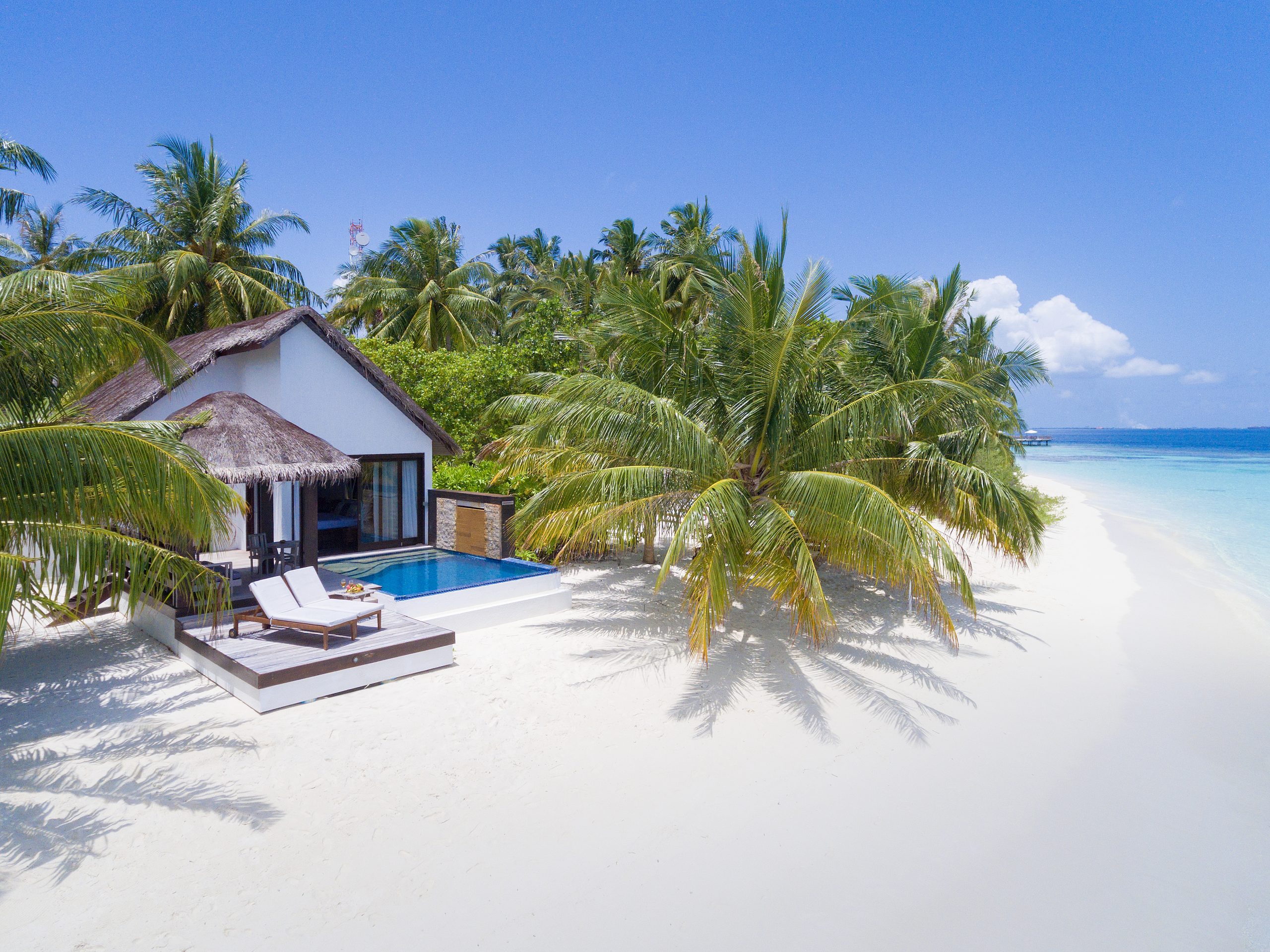 Bandos Sea Resort villa on the beach in Maldives
