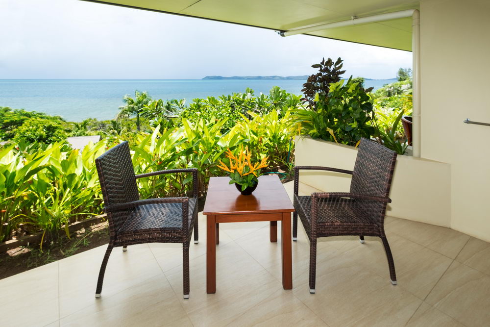 Volivoli Beach Resort, Fiji bedroom private balcony