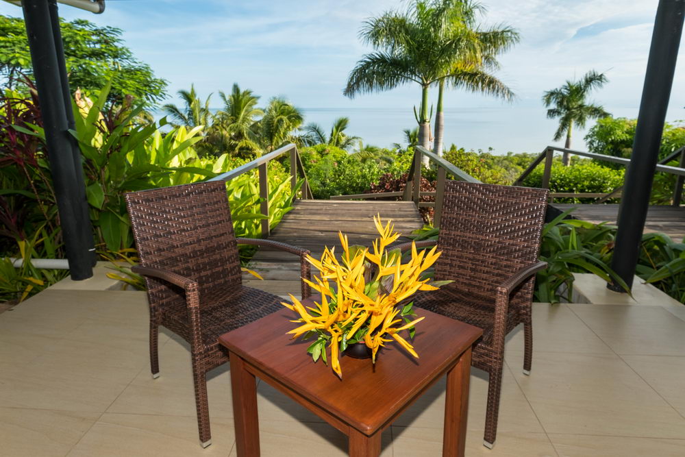 Volivoli Beach Resort, Fiji bedroom private patio